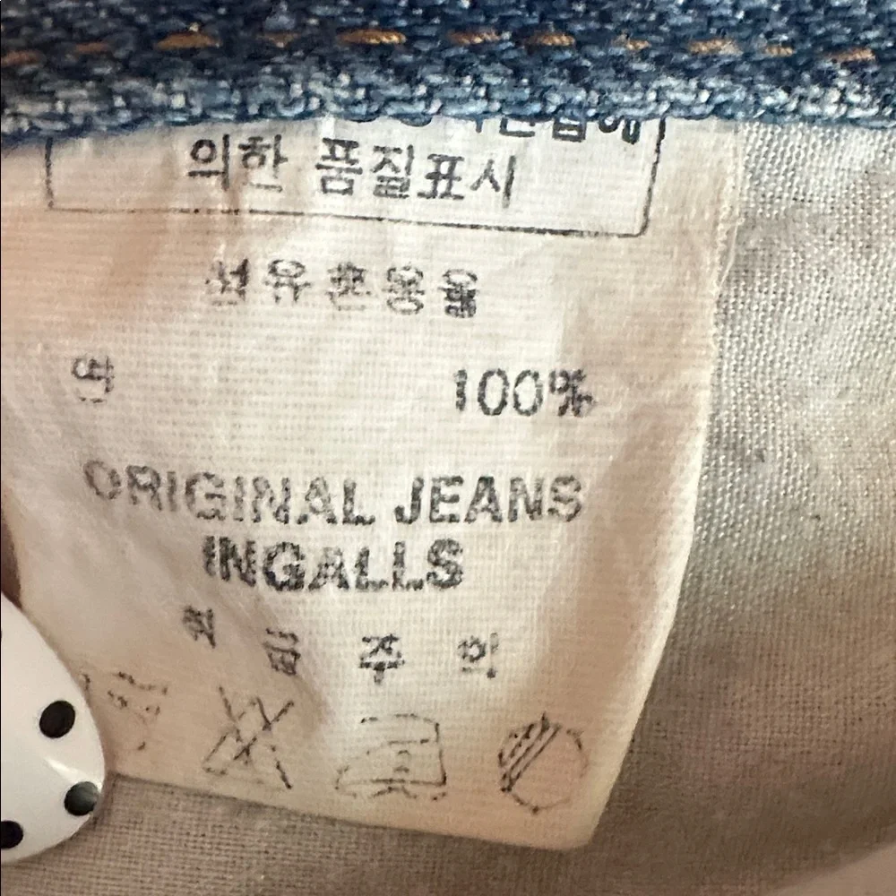 Ingalls Denim Line men’s 100 cotton 32x36 graffiti distressed Korean K-pop jeans